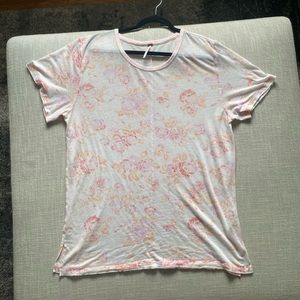 Sheer Free People floral print t-shirt